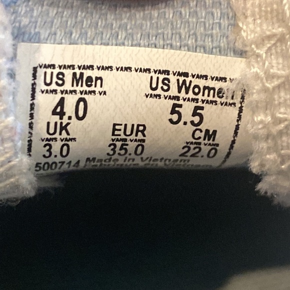 REDUCED!  Women’s Light Blue Vans - Picture 5 of 6